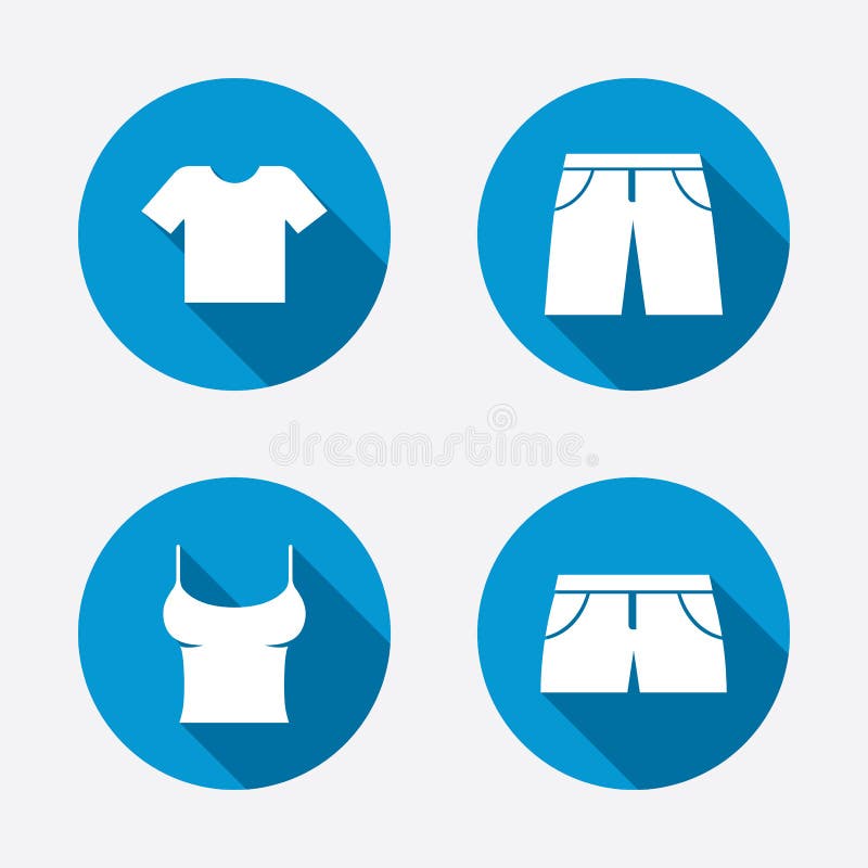 Clothes Signs. T-shirt and Pants with Shorts Stock Vector ...