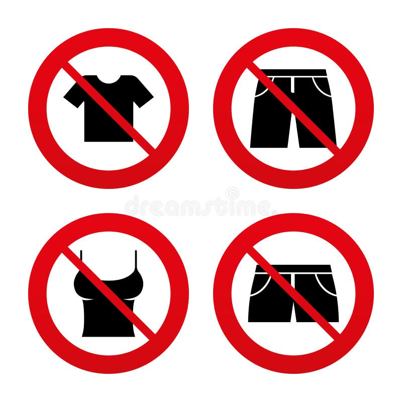 Clothes Signs. T-shirt And Pants With Shorts Stock Vector