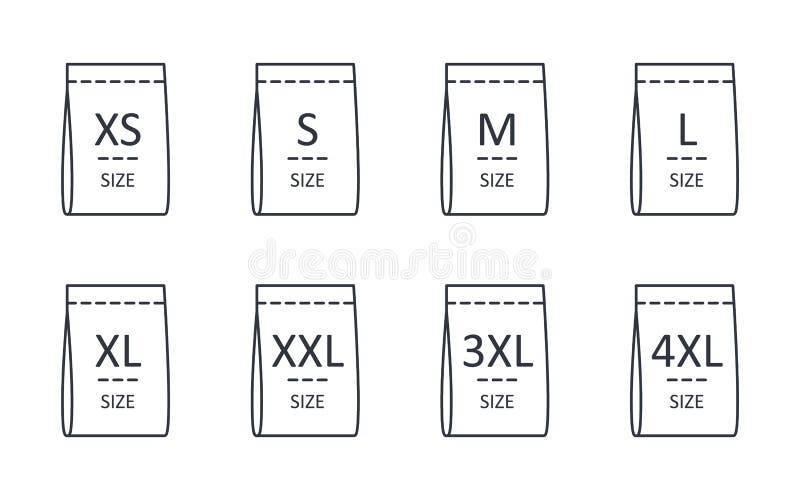 Clothing Labels Sizes Stamp Sets, S M L XL and More Sizes Stamps
