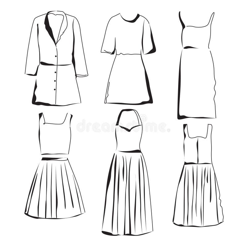 Clothes sketches set stock vector. Illustration of doodle - 62026014