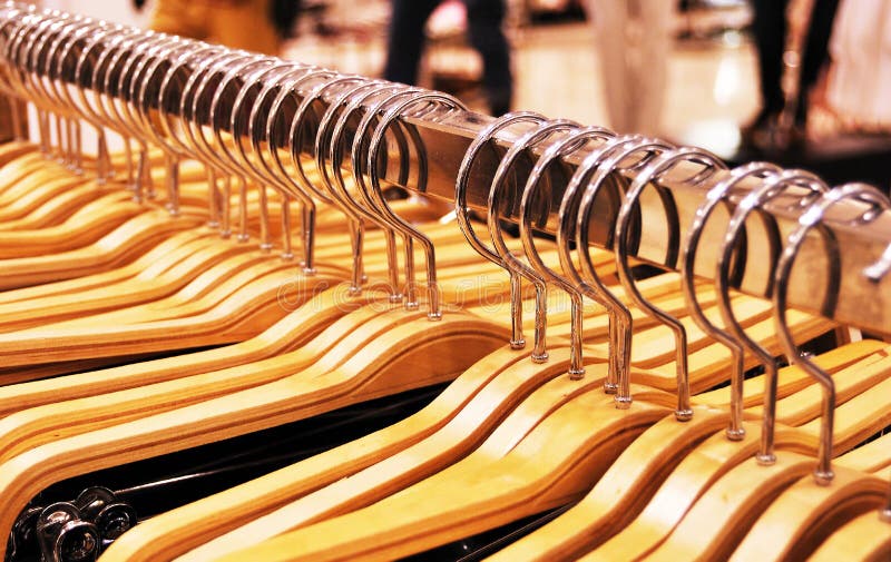 Clothes store hangers stock photo. Image of wardrobe 18480824