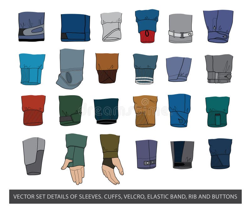 Clothes.Vector set details for sleeves.