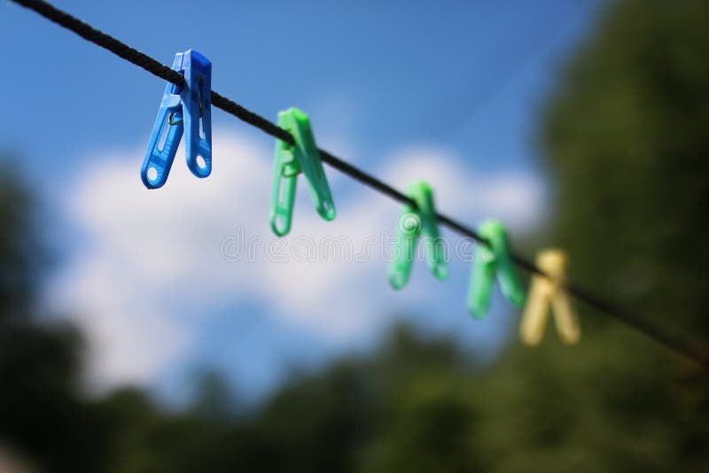 Clothespin on the Rope Outdoor Stock Image Image of hang, nature 78803391