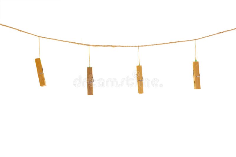 Clothespins on rope