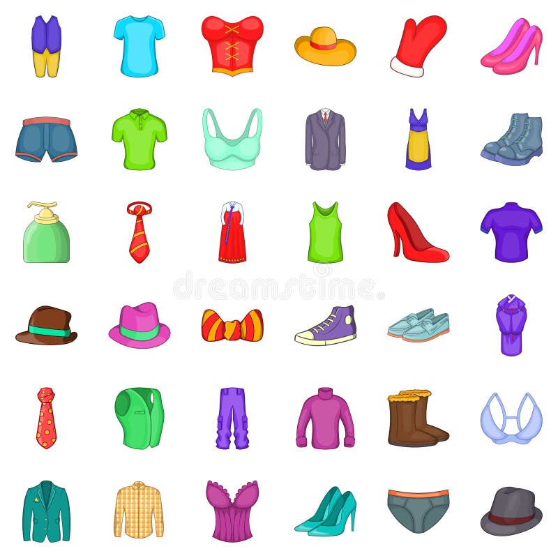 Clothing Accessories Icons Set, Cartoon Style Stock Vector ...