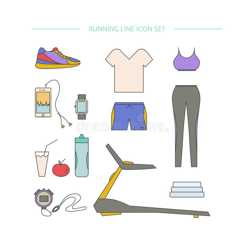 Winter Running Gear. Set of Womens Winter Clothes and Accessories for  Running. Vector Illustration. Stock Vector - Illustration of jogging,  active: 134095373