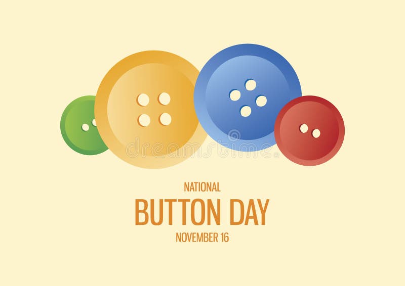 National Button Day Poster with Group of Buttons Vector Stock Vector