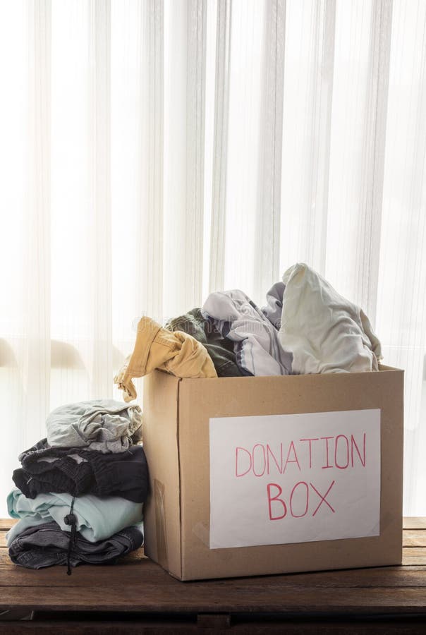 Clothing donation box stock photo. Image of charity, human 74136778
