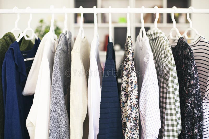 Clothing on Hanger at the Modern Shop Boutique Stock Photo Image of clothes, hangers 217135346