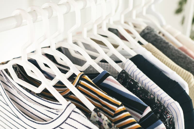 Clothing on Hanger at the Modern Shop Boutique Stock Image Image of