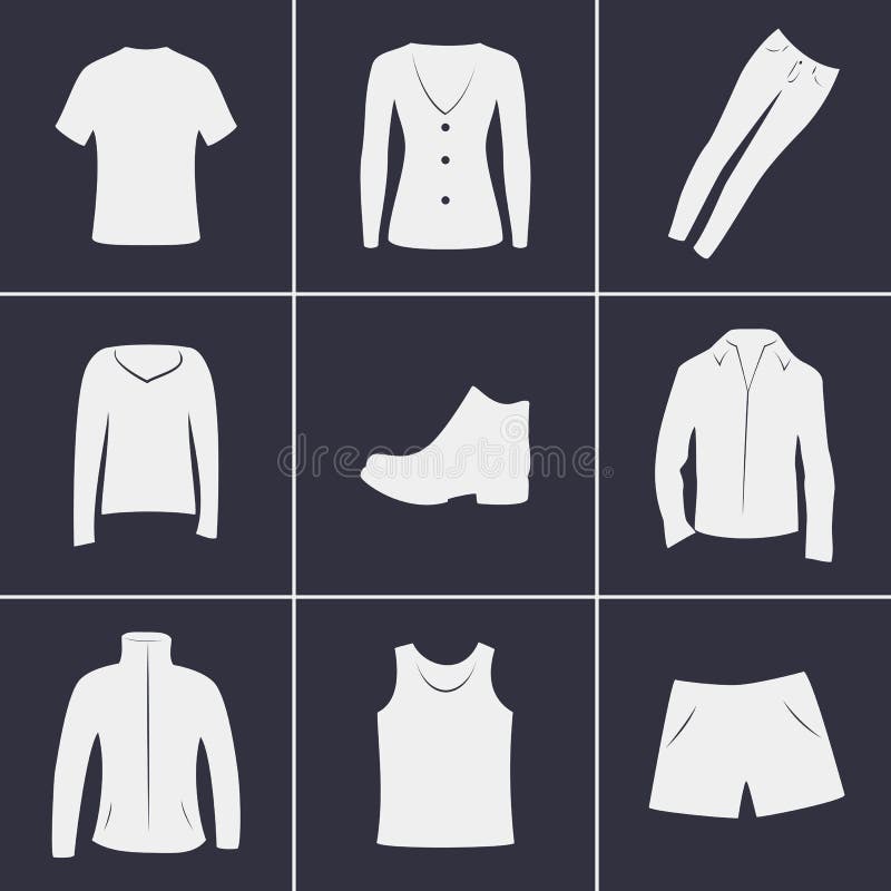 Clothing icons stock vector. Illustration of sportswear - 50202702