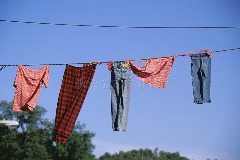 Clothesline on an old farm stock photo. Image of dress - 7874454