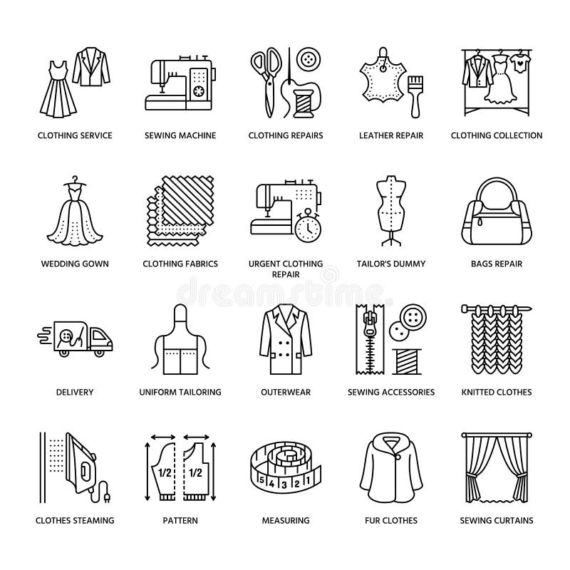 Fabric and material for sewing Royalty Free Vector Image