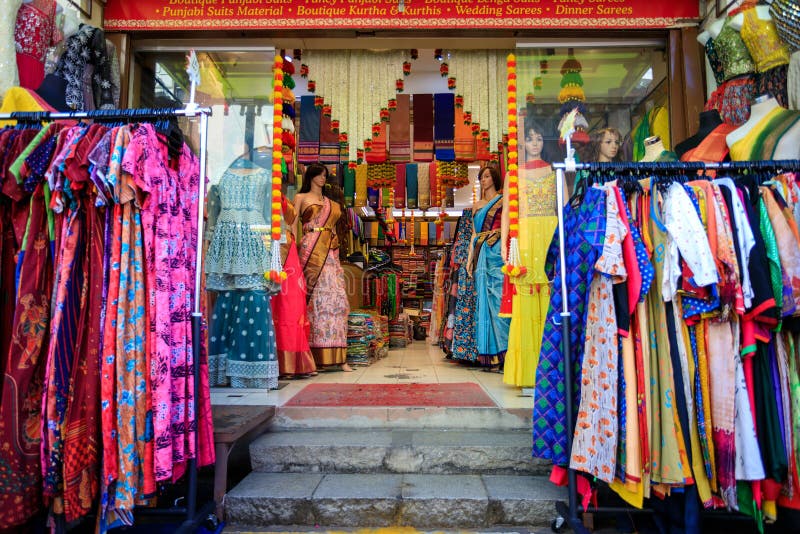 Colorful of Saree fabrics for sell at indian store, Chiangmai