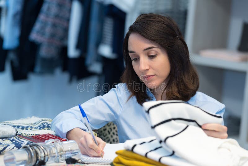 Clothing Store Manager Writing Notes Stock Image Image of stylish