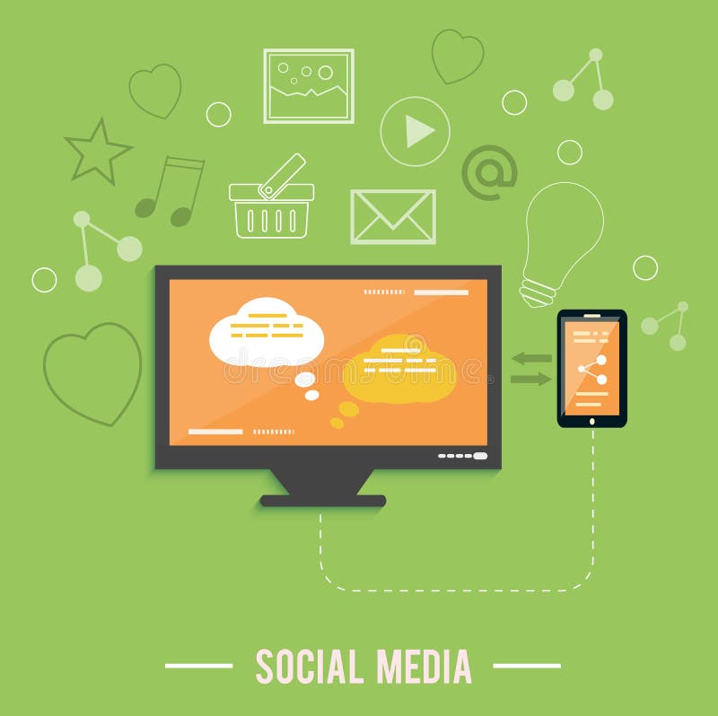 Cloud of application icons. Social media royalty free illustration