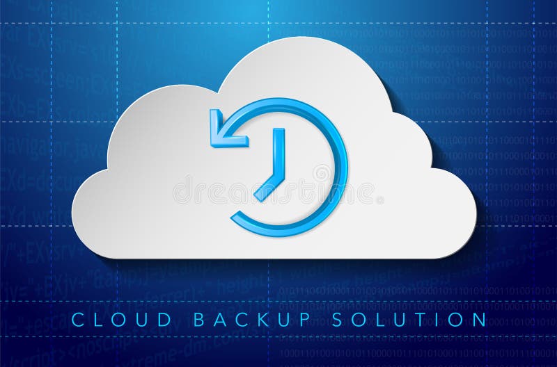 Cloud backup solution concept royalty free illustration