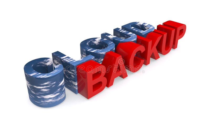 Cloud backup on white stock illustration