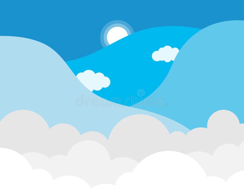 Cloud with Blue Sky Landscape Vector Background Illustraition Stock