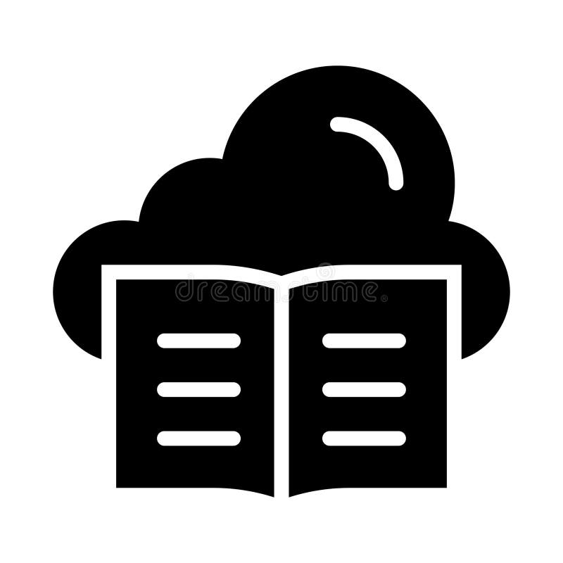 An of cloud book, educational technology concept vector stock illustration