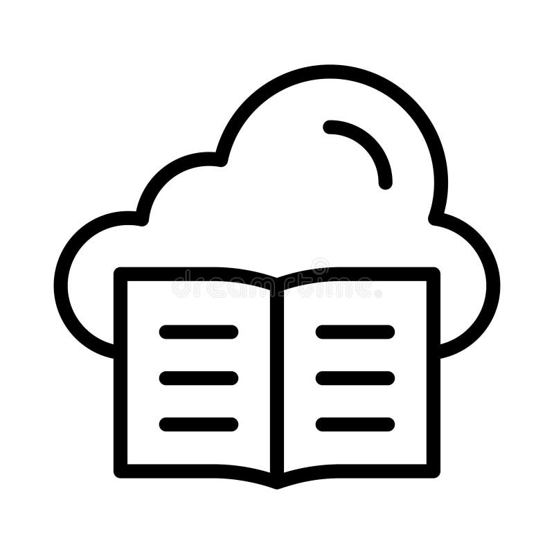 An of cloud book, educational technology concept vector royalty free illustration