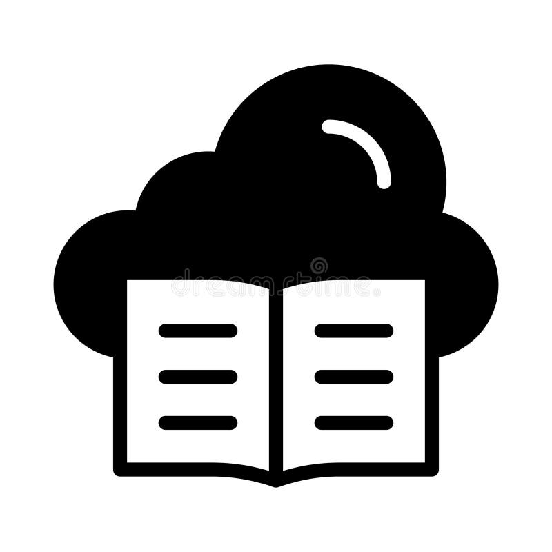 An of cloud book, educational technology concept vector royalty free illustration