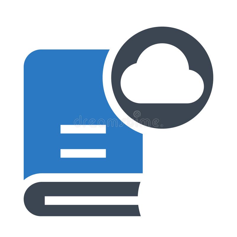 Cloud book glyphs double color icon royalty free illustration
