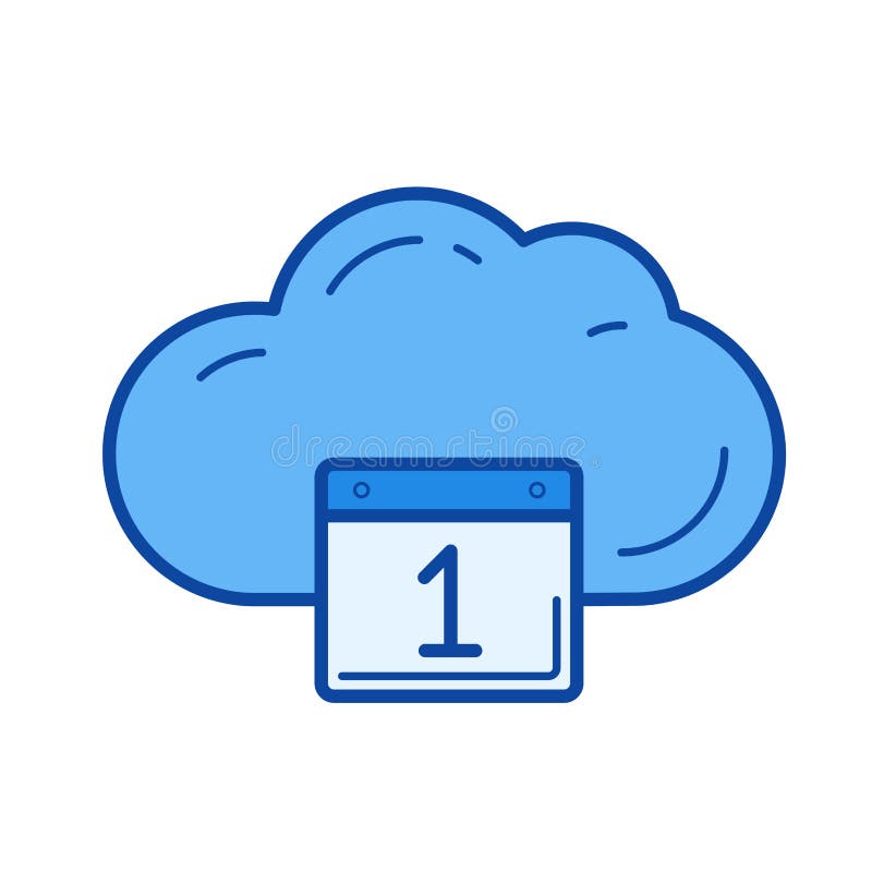 Cloud calendar line icon stock vector Illustration of flat 100293993 Cloud calendar line icon stock vector Illustration of flat 100293993