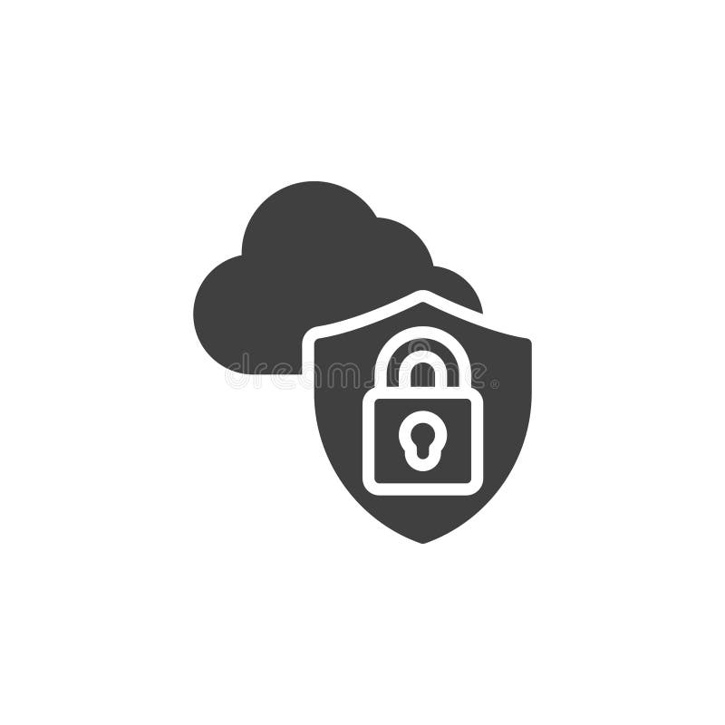 Cloud computer protection vector icon vector illustration