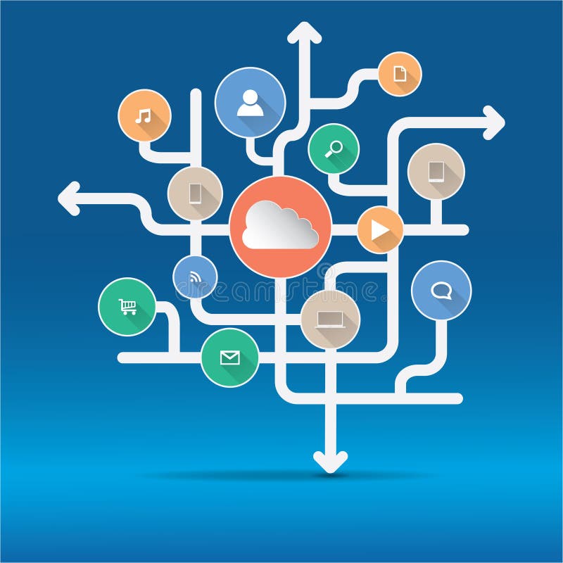 Cloud Computing and Applications concept. vector illustration Cloud Computing and Applications concept. vector illustration