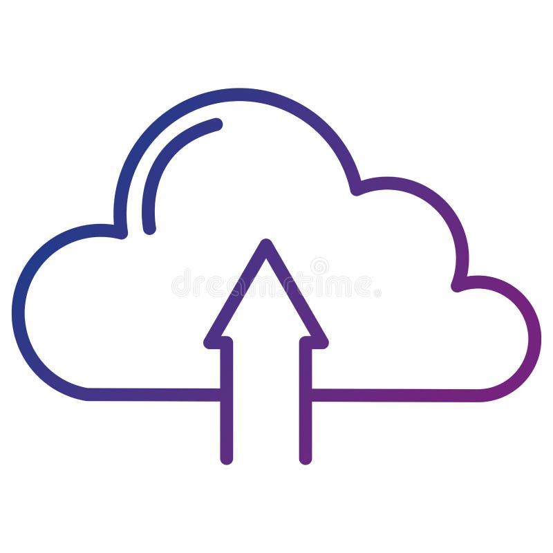 Cloud computing with arrow upload royalty free illustration