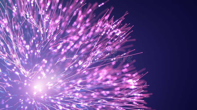 Cloud Computing and AI Data Flow Over Fiber Network Seamless Loop stock illustration