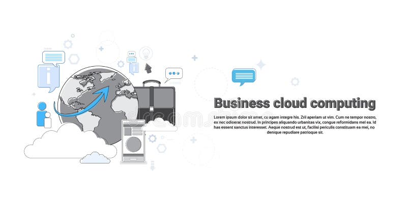 Cloud Computing Business Database Storage Services Web Technology Banner royalty free illustration