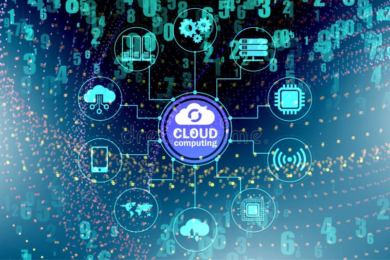 Cloud Computing Concept - 3d Rendering Stock Illustration