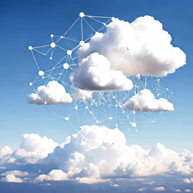 Cloud computing concept design. Devices connected to the cloud vector illustration