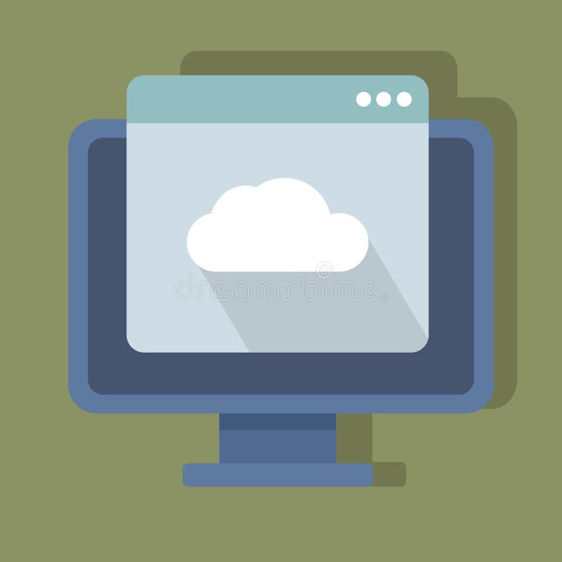 Cloud computing concept on desktop. Online data storage illustration. Vector illustration. EPS 10. royalty free illustration