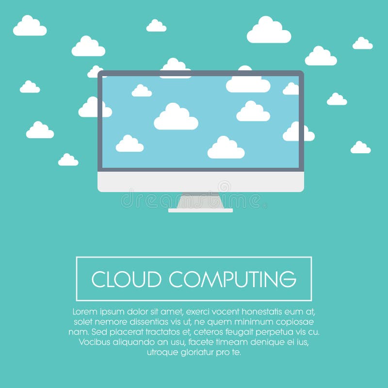 Cloud computing concept illustration with computer vector illustration