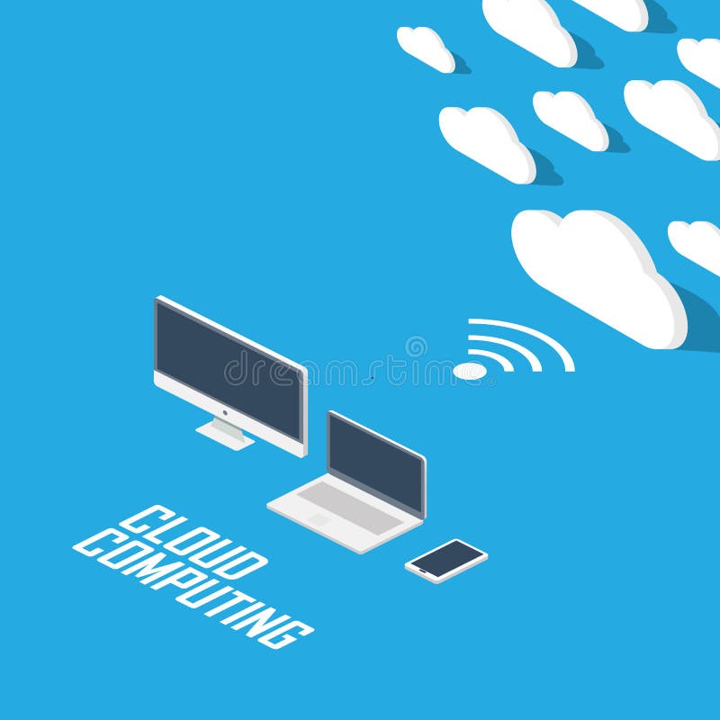 Cloud computing concept infographics. Technology royalty free illustration