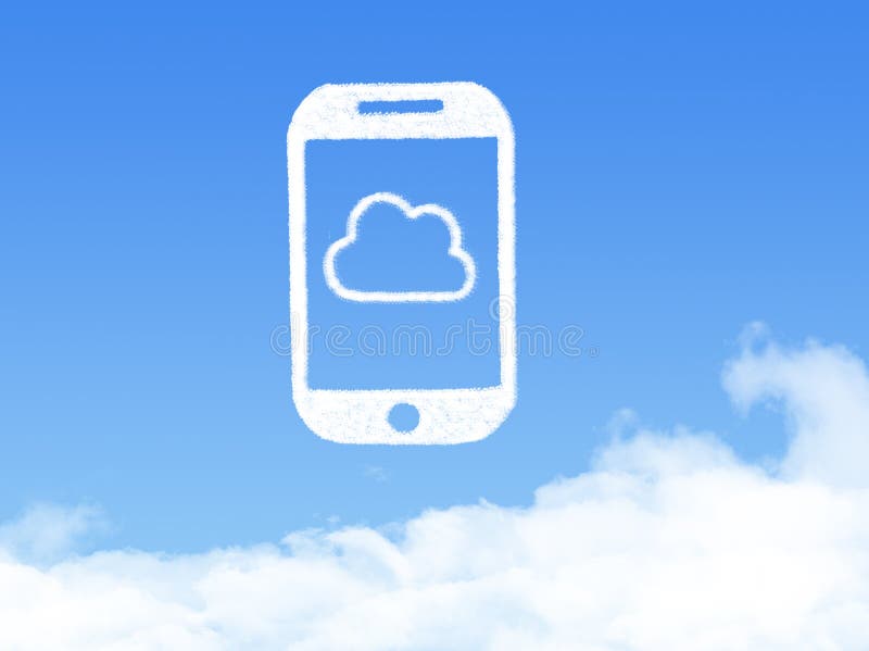 Cloud Computing Concept.mobile Phone Cloud Shape Stock Image Image of