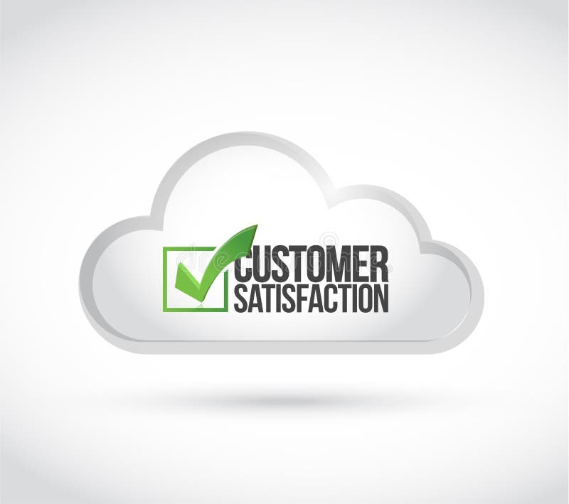 Cloud computing customer satisfaction vector illustration