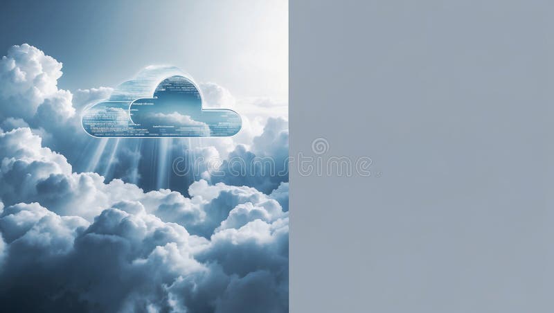 Cloud Computing Data Storage Concept in Sky stock illustration