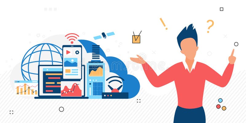 Cloud computing data storage technology sources vector illustration