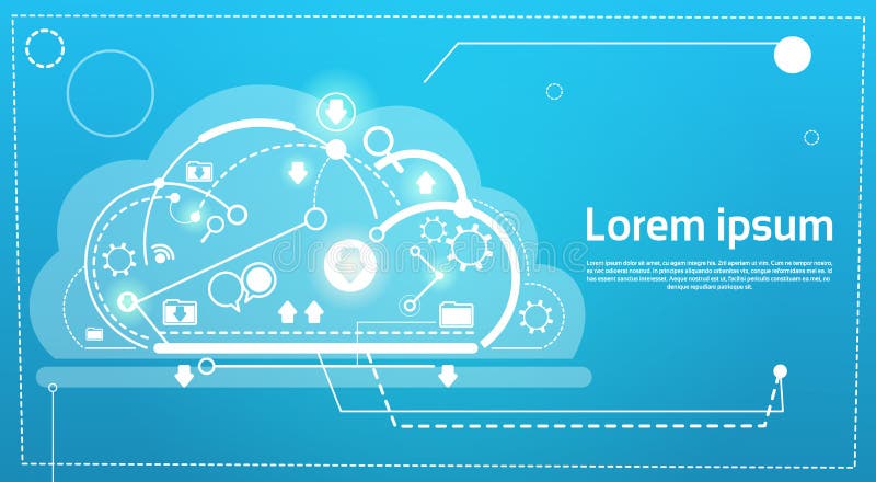 Cloud Computing Database Storage Services Web Technology Banner royalty free illustration