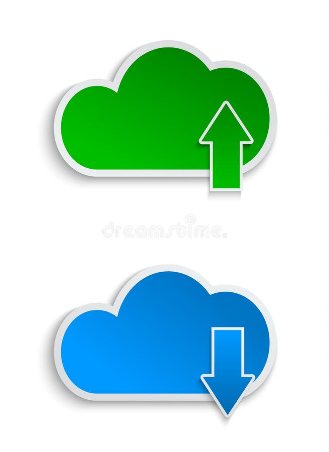 Cloud computing and file sharing royalty free illustration