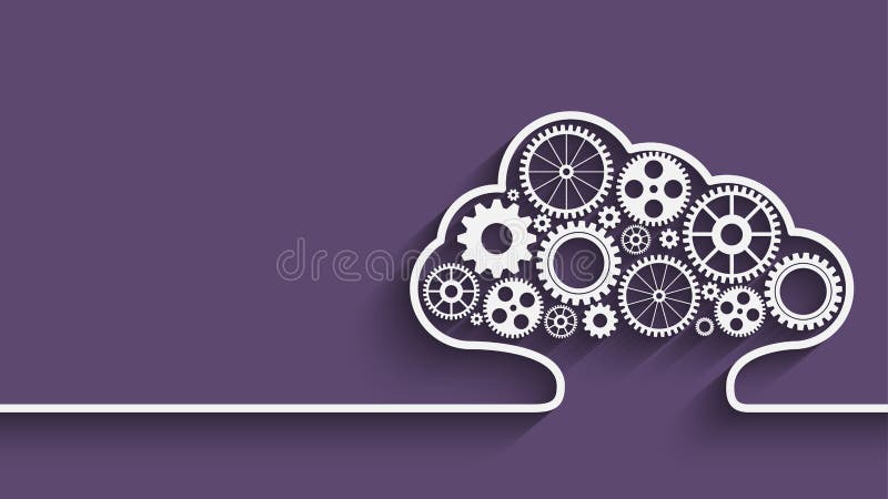 Cloud computing gears. Creative cloud background with gears. Eps10 vector for your design