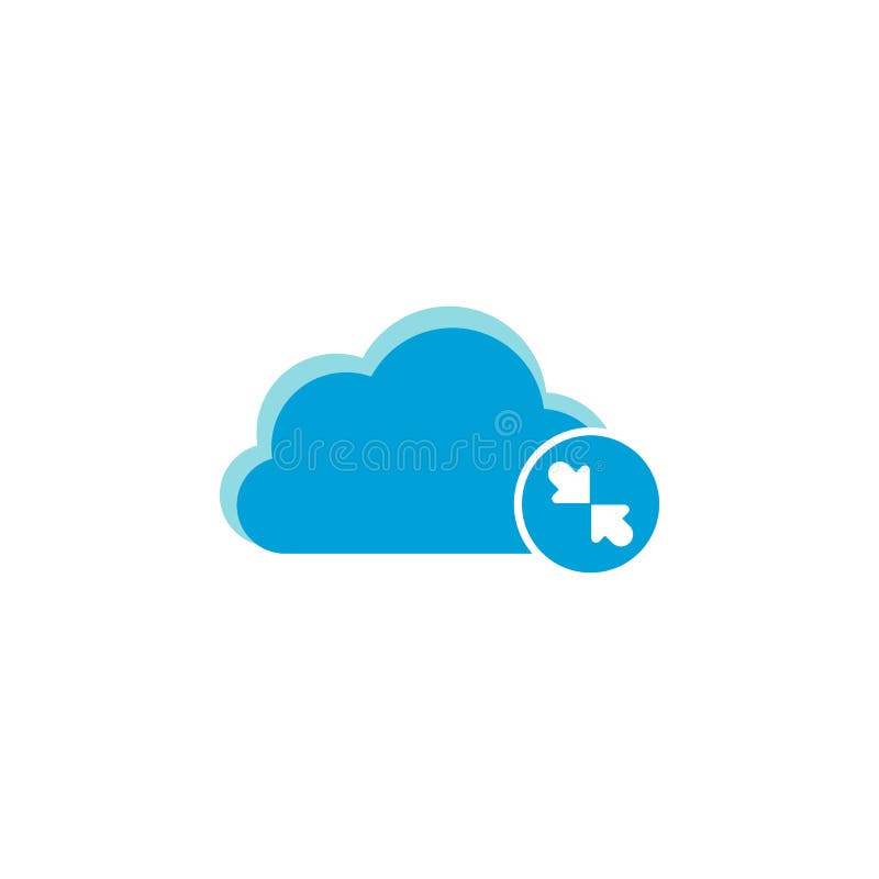Cloud computing icon, decrease arrows icon vector sign. Decrease arrow icon vectors