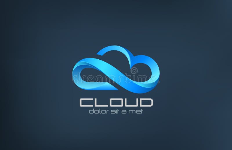 Il Cloud computing icona logo vettoriale modello di progettazione.