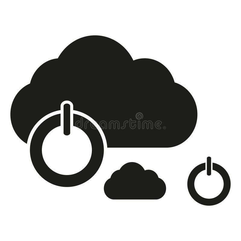 Cloud computing icons. Power buttons and cloud. Technology concept. Vector illustration. EPS 10. royalty free illustration