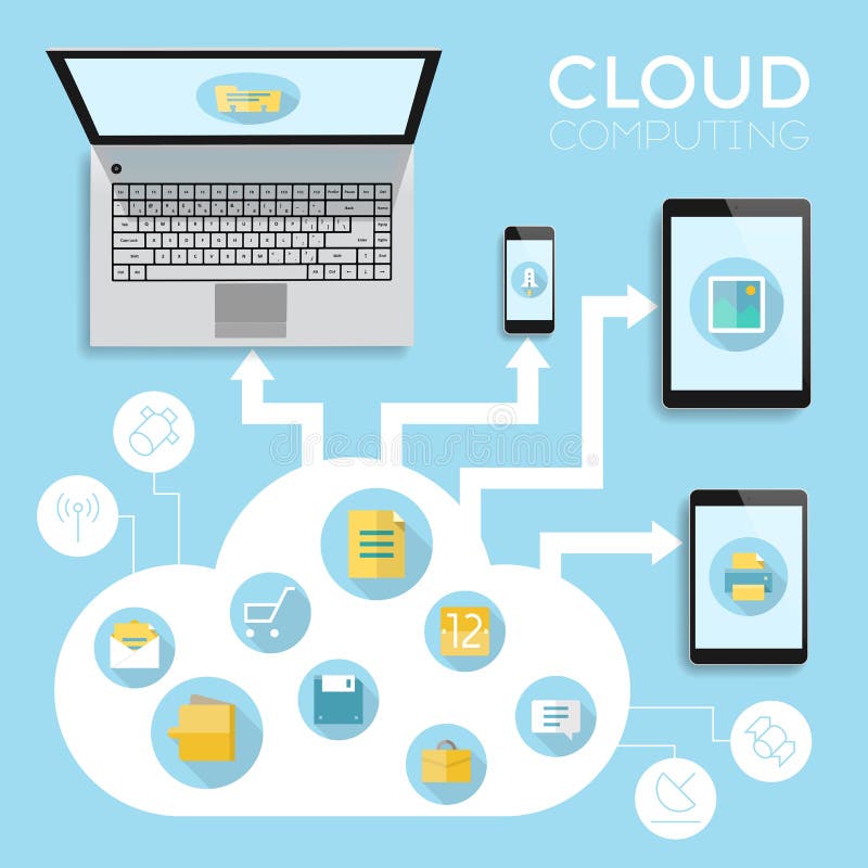 Cloud computing infographics royalty free illustration