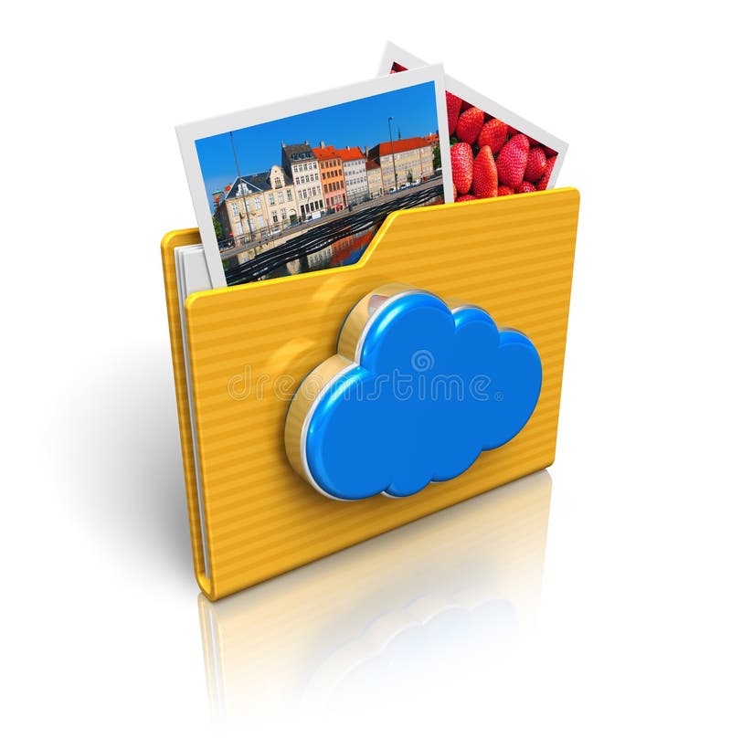 Cloud Computing and Media Storage Concept Stock Illustration